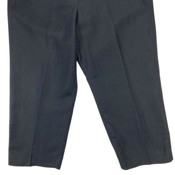 Larry Levine Sport Straight Leg Pants Womens 12 Black Linen Lightweight Casual - Picture 3 of 13